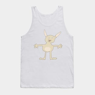 hand drawn bunny friends – sand on light gray - seamless repeat pattern Tank Top